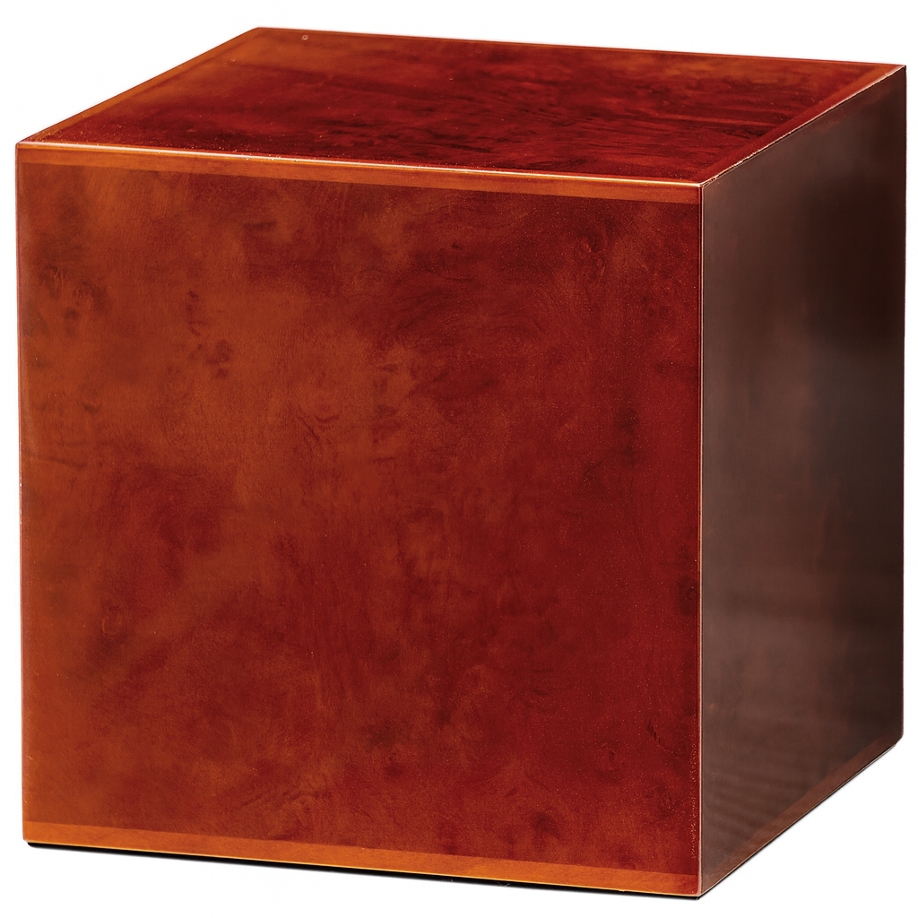 Burlwood Cube Wood Adult Urn