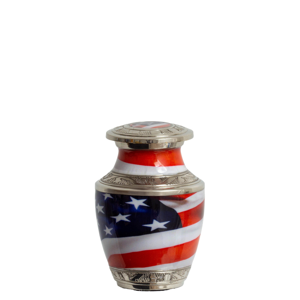Stars & Stripes Brass Miniature Urn