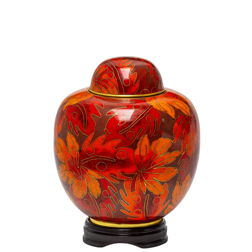 [810 FL] Fall Leaf Cloisonné Medium Urn